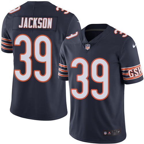 Nike Bears #39 Eddie Jackson Navy Blue Team Color Youth Stitched NFL Vapor Untouchable Limited Jersey - Click Image to Close